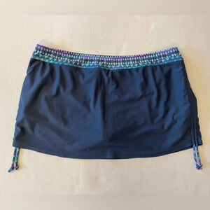 Free Country Multicolored Swim Skort With Cinch Sides Size XL (16)